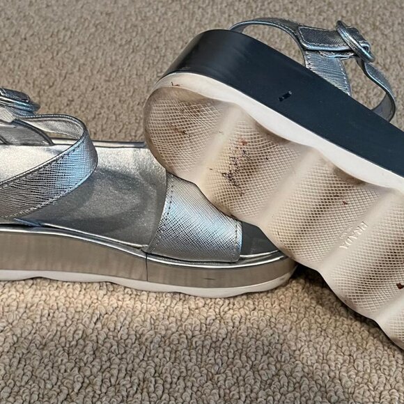 Prada Silver Platform Sandals - Picture 3 of 3